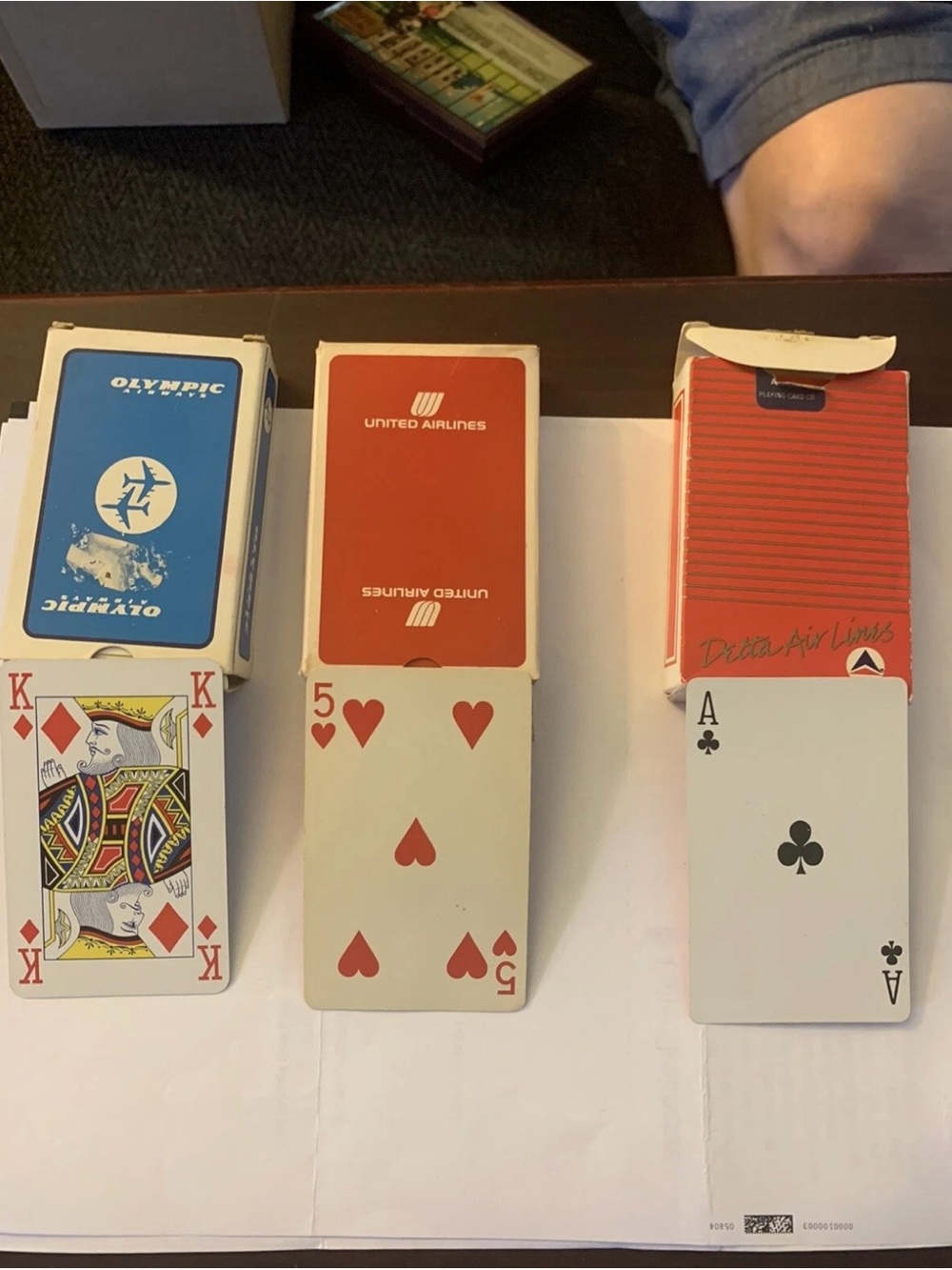 Five packs of cards